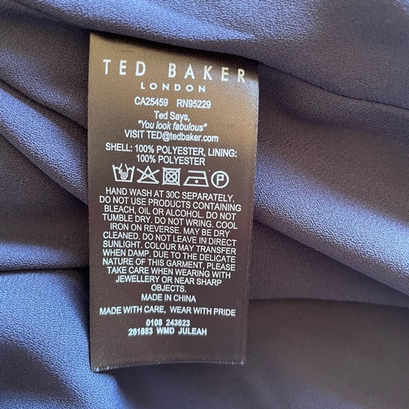 Ted Baker Juleah Mini Dress Ruched Sleeves & Skirt Surplice Neckline Lined NWT - Picture 13 of 16